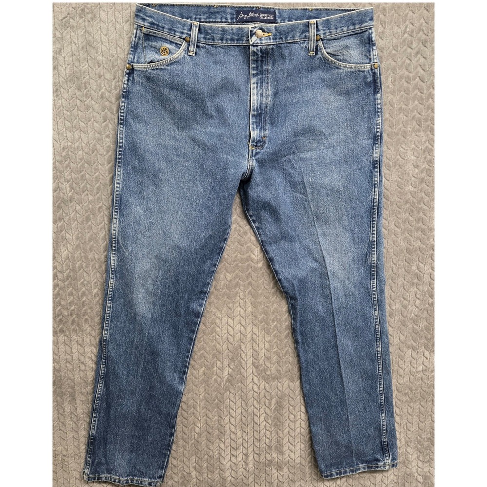 Wrangler George Strait Cowboy Cut Jeans Mens 40x34‎ Blue Denim Original Fit